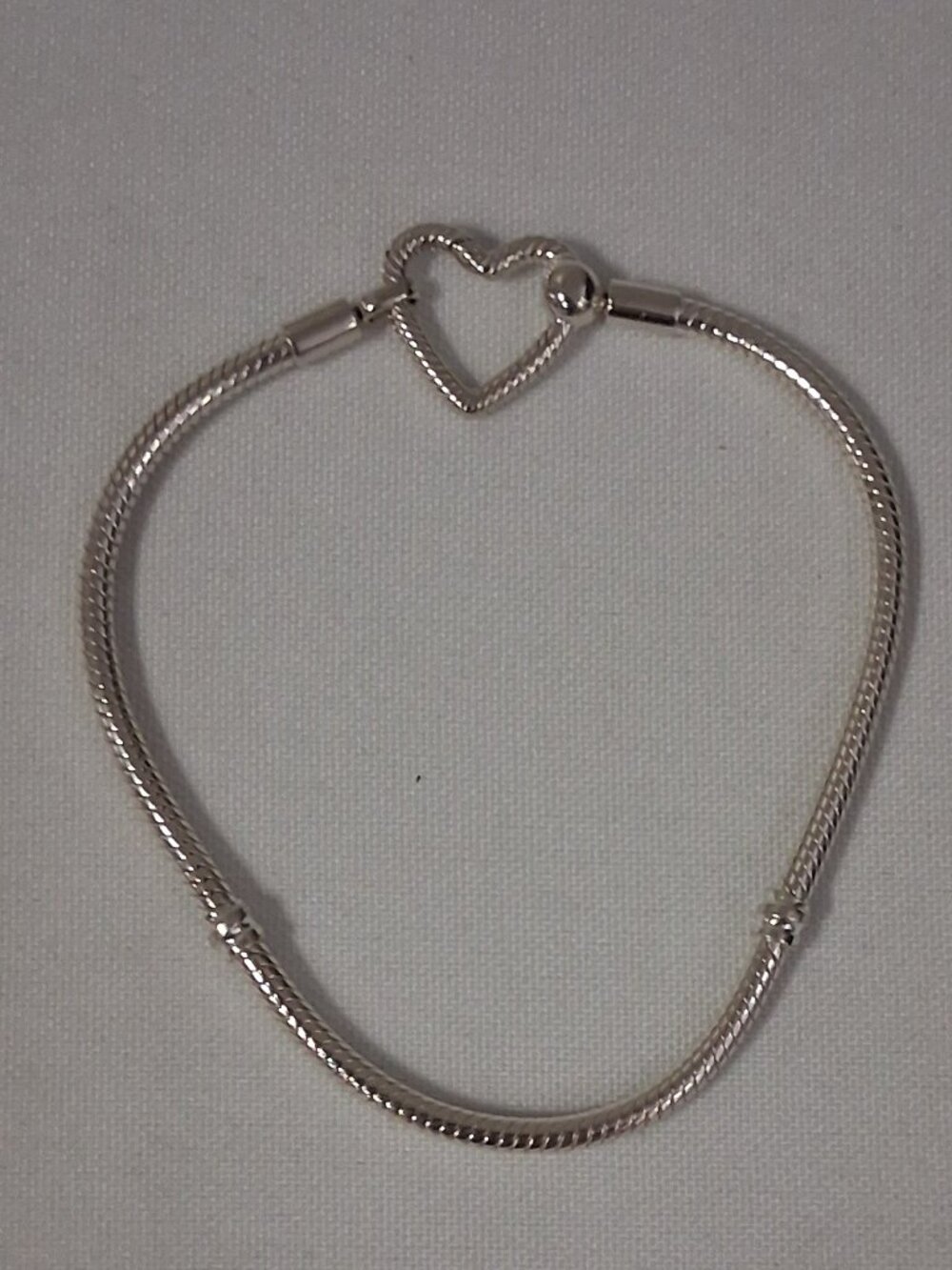 Pandora Moments Heart Closure Snake Chain Bracelet – Style #599539C00-21